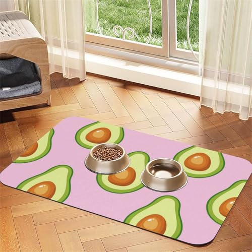Avocado-Print Rosa,Futtermatte für Haustiere, Tischsets aus PU-Leder für Katzen und Hunde,30x45cm Avocado-Print Rosa,Futtermatte für Haustiere, Tischsets aus PU-Leder für Katzen und Hunde,30x45cm von InOmak