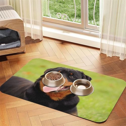 Rottweiler Bedruckt,Futtermatte für Haustiere, Tischsets aus PU-Leder für Katzen und Hunde,30x45cm Rottweiler Bedruckt,Futtermatte für Haustiere, Tischsets aus PU-Leder für Katzen und Hunde,30x45cm von InOmak