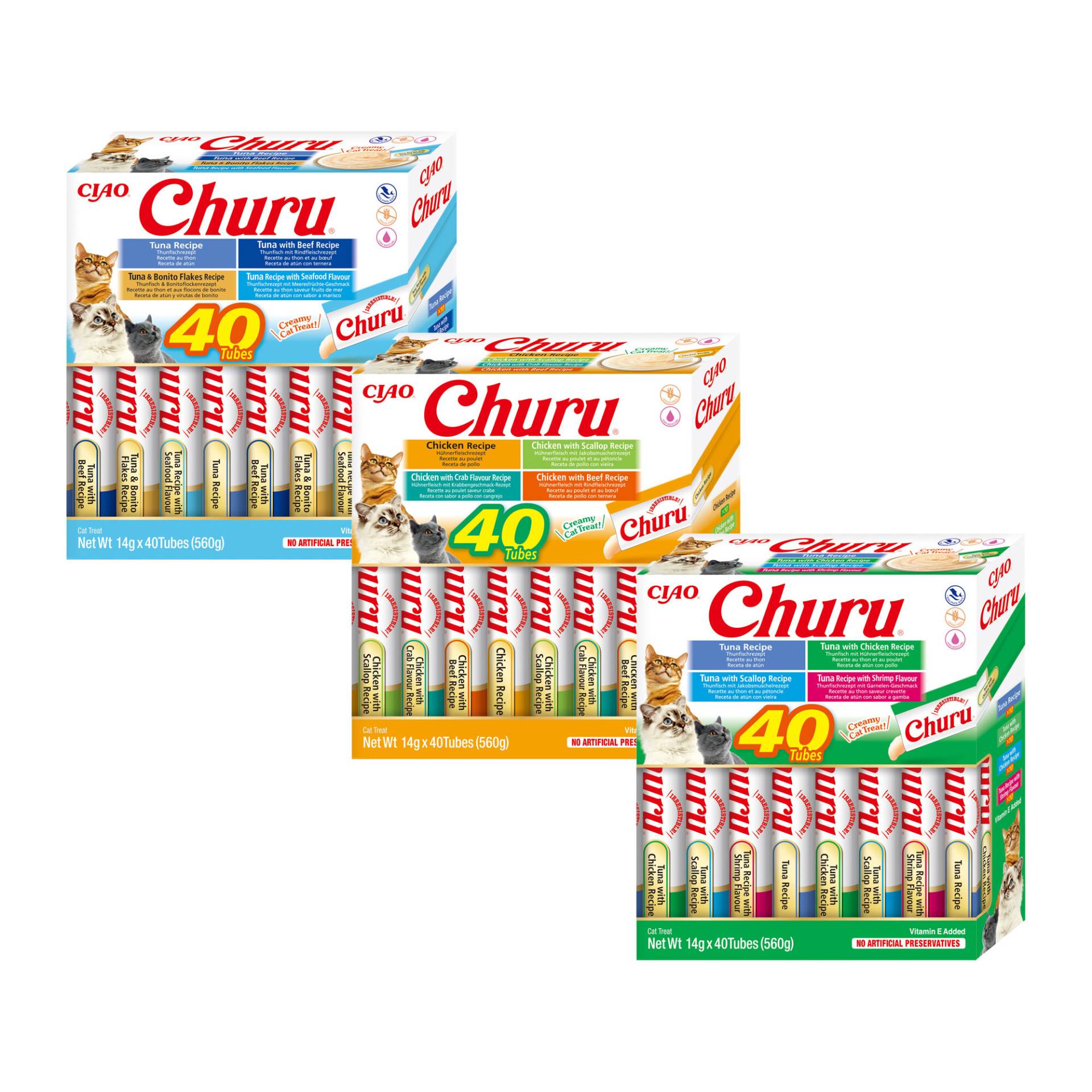 Inaba Churu Variety Box - Thunfisch & Meeresfrüchte-Variation - 40 Stück Inaba Churu Variety Box - Thunfisch & Meeresfrüchte-Variation - 40 Stück von Inaba