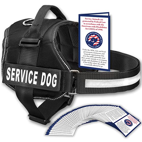 Industrial Puppy Service-Hundeweste mit Klettverschluss und Griff – Geschirr ist in 8 Größen von XXXS bis XXL erhältlich – Service-Hundegeschirr mit reflektierendem Aufnäher (Schwarz, Med) von Industrial Puppy