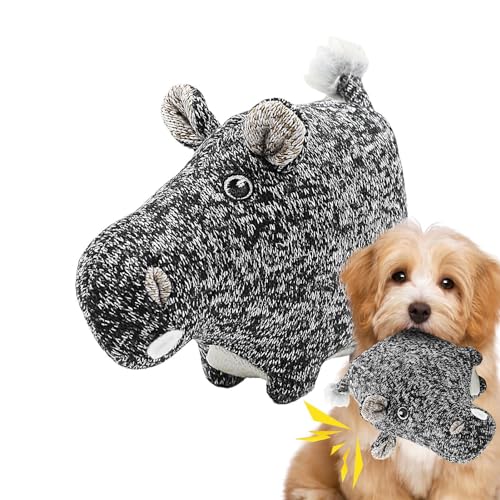 Injuv Haustier-Plüsch-Soundspielzeug, Quietschspielzeug für Hunde,Cartoon-Tier-Strick-Kauspielzeug zum Zahnen | Anreicherndes Hundespielzeug gegen Langeweile und anregend, Hundegeschenke von Injuv