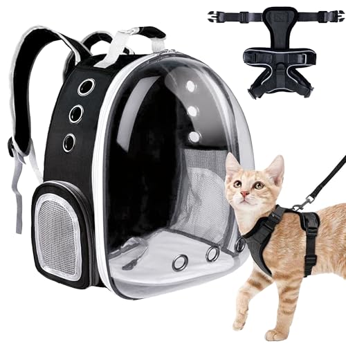 InnovaIStore Katzenrucksack mit Katzengeschirr und Leine, Katzentrage für kleine mittelgroße Katzen, Katzenrucksack-Tragetasche für Reisen, Haustier-Tragetasche für Abenteuer, Katzentrage & von InnovaIStore