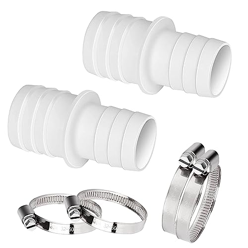 Inscrip Schlauchverbinder Adapter,32mm auf 38mm | 32mm auf 32mm | 38mm auf 38mm, Pool Schlauchadapter,Poolschlauch Adapter-Schlauchadapter, mit Universal Edelstahl Schlauchschellen (2 * 32mm-38mm) von Inscrip