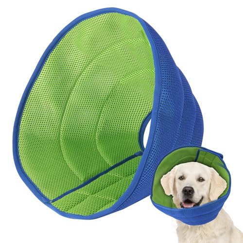 Weicher Hundekegel für Hunde nach Operationen, Hunde und Katzen, verstellbares Hundehalsband für Haustiere, Netzstoff, Größe L (33 cm – 43,2 cm) von Inspack