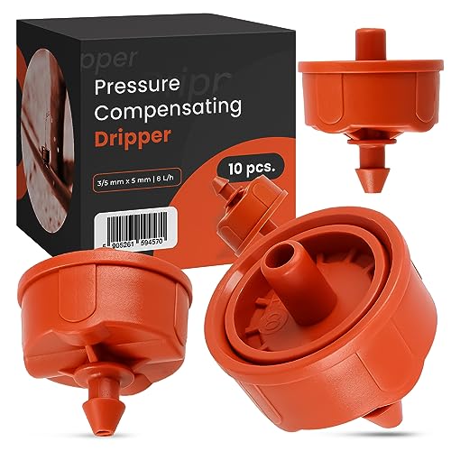 Instalguru 10x Micro Sprinkler Druckausgleich 8L/h Drip Microbewässerung Tropfer Endtropfer Wassertropfer Zubehör für Bewässerungssysteme Professionelle Bewässerungsanlagen Pflanzen Garden von Instalguru