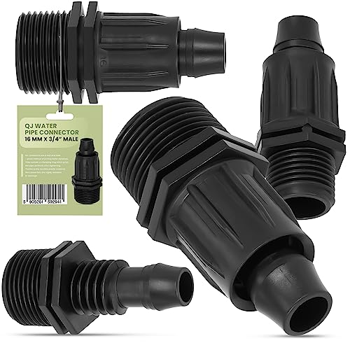 Instalguru Verbinder Stecker QJ für PE 16 mm x 1/2" AG Rohr Automatische Gartenbewässerung Rasenbewässerungssystem für Garten Schläuche Wasserrohr Garten Wasserleitung Bewässerung System von Instalguru