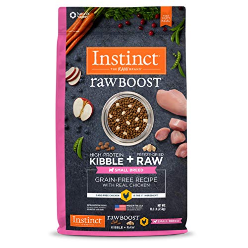 INSTINCT Raw Boost Hundefutter für kleine Rassen, getreidefreies Rezept mit echtem Huhn, natürliches Trockenfutter, Beutel, 4,5 kg (1 Stück) von Instinct