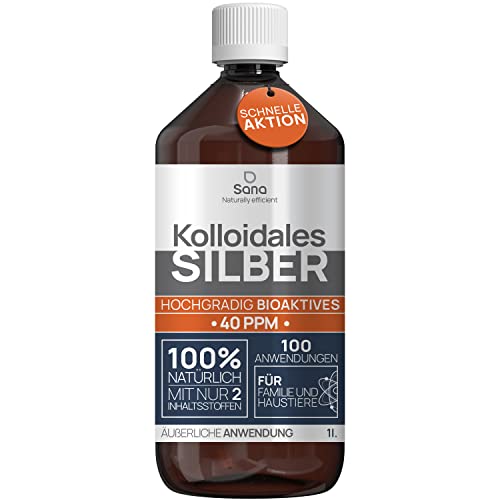 Kolloidales Silber 40 PPM 1 Liter ● Premium Silberwasser Stärker als 25ppm ● Für Mensch, Hund & Katze ● Carbon Neutral ● 100% natürlich mit 2 Zutaten von Institut Katharos