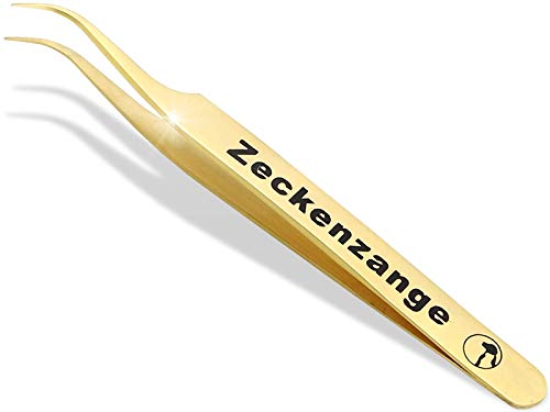 InstrumenteNrw Premium Zeckenpinzette Zeckenzange Titan Edelstahl Zecken Pinzette Hunde Katzen rostfreier Qualitätsstahl (Goldfarben) von InstrumenteNrw