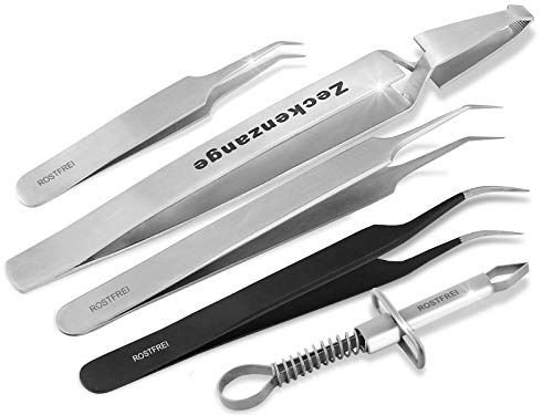 InstrumenteNrw ORIGINAL Zecken-Pinzetten Set 5-Teilig | Zeckenzange | Zeckenentferner | Spitz + Gerade von InstrumenteNrw