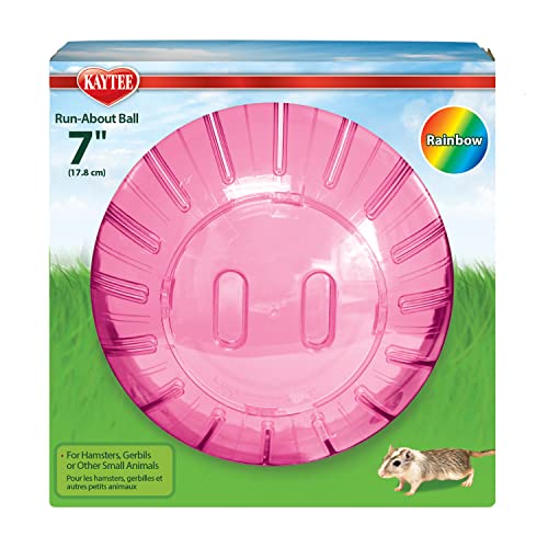 Kaytee Run-About-Ball, Gymnastikball und Spielzeug für Hamster, Rennmäuse und andere kleine Tiere, 17,8 cm Durchmesser, Farbe kann variieren von Kaytee