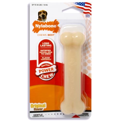 Nylabone Extreme, Kau- und Zahnspielzeug für Hunde, Hundeknochen, für aggressiv / Starke kauende, Erdnussbutter -Geschmack, für mittelgroße hunde bis 16 kg von Nylabone