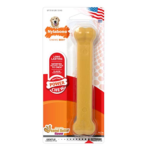 Nylabone Extreme, Kau- und Zahnspielzeug für Hunde, Hundeknochen, für aggressiv / Starke kauende, Erdnussbutter -Geschmack, für große hunde bis 23 kg von Nylabone