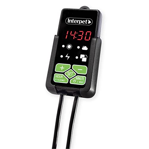 Interpet Digitaler Controller für Eco-Max LED-Beleuchtung, 24-Stunden-Digitaluhr-Anzeige, Helligkeitssteuerung, Sonnenaufgang, Sonnenuntergang, Cloud-Funktionen, passend für Eco-Max LED-Licht, Schwarz von Interpet