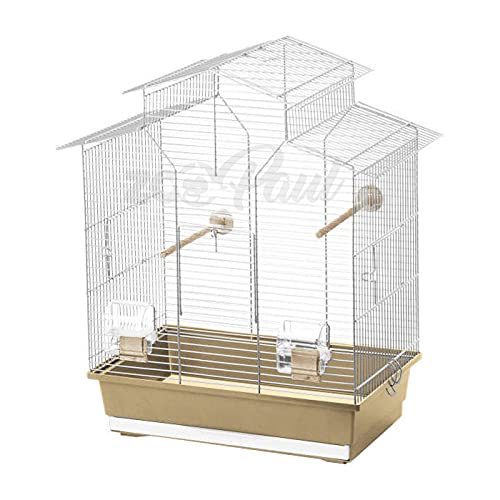 Vogelkäfig,Wellensittichkäfig,Exotenkäfig,60 cm Vogelkäfig Vogelbauer Wellensittich Kanarien Voliere Vogelhaus Käfig IZA 2 II braun von Interzoo