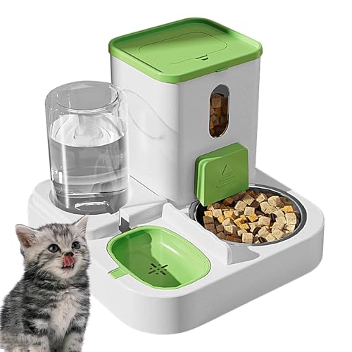 Auto Pet Feeder, Automatischer Wasserspender für Haustiere, große Kapazität, Katzenfutter mit Wasserspender für Katzen und kleine Haustiere, sorgt für zeitsparendes Feeding von Iouyjiu