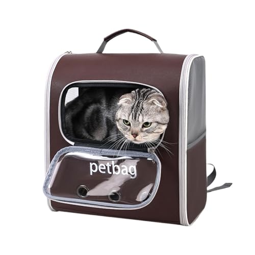 Erweiterbar für Katzen-Rucksack, atmungsaktiv, für kleine Hunde, große Kapazität, Rucksack für Katzen und kleine Hunde, bequem und sicher für Reisen und Haustiere von Iouyjiu