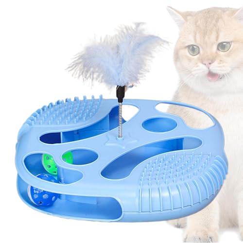 Interactive Cat Track Toy, Play Tray Cat Toys, Interactive Exercise Balls, Teaser Cat Toy with Durable and Safe Design for Mental Stimulation and Playtime of Your Cat (1 Piece) von Iouyjiu