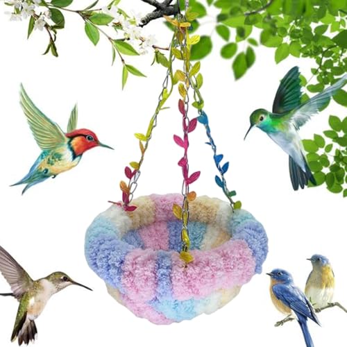 Iouyjiu Bird Hammock Bed, Snuggle Pad Nest, Warm Bird House, Lovebird Plush Hammock with Easy Hanging and Installation Design for Lovebirds, Cockatiels, Macaws, 1 Piece von Iouyjiu