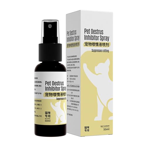 Iouyjiu Cat Calming Pheromone-Spray, Anti-Kratz-Haustier-Mist, Stress-Relief-Formel, Soothing Behavior Support, Reiseflasche, Home Car Vet Visits, 50 ml, 4 x 14 cm, Pheromone-Spray von Iouyjiu