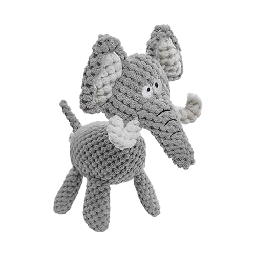 Iouyjiu Elephant and Giraffe Design Dog Chew Toys, Sturdy Puppy Teething Toys, Plush Squeaky Dog Toy, Dekoratives Kauspielzeug 20 x 9 x 9 cm für Hunde, Käufer, Unterhaltung, Grau, Gelb von Iouyjiu