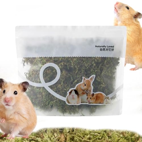 Iouyjiu Hamster Moss Bedding, Natural Pet Bedding, Moisture Absorbent Moss with Decorative and Functional Habitat Filler for Nesting or Burrowing, 11.81x10.63 Inches von Iouyjiu