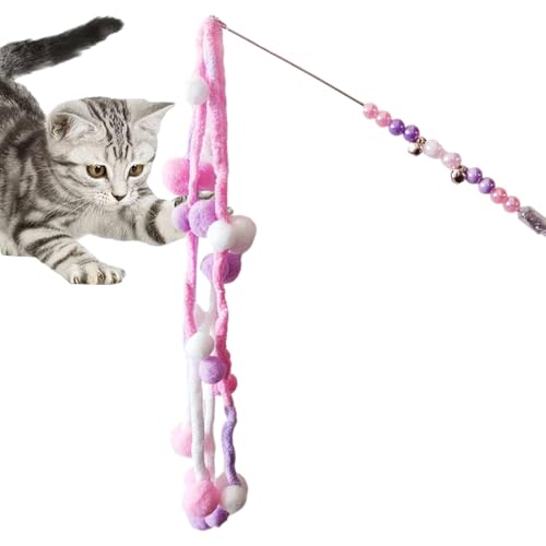 Iouyjiu Interaktives Katzenwandspielzeug, Fairy Teaser Stick mit Plüsch-Spielzeug, Spaß und Engaging Cat Übung, Preventing Obesity und Boredom Toy für Bonding, 40,9 cm von Iouyjiu