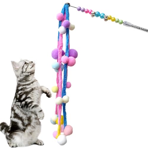 Iouyjiu Interaktives Katzenwandspielzeug, Fairy Teaser Stick mit Plüsch-Spielzeug, Spaß und Engaging Cat Übung, Preventing Obesity und Boredom Toy für Bonding, 40,9 cm von Iouyjiu