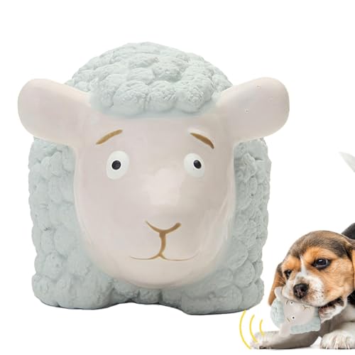 Iouyjiu Lamb Dog Toy, Interaktives Kauspielzeug mit Quietscher, Gummi, Quietsch-Spielzeug, kreatives kleines Hunde-Teething-Spielzeug, Teeths Cleaning Toy für Training und Oralpflege für Hunde von Iouyjiu