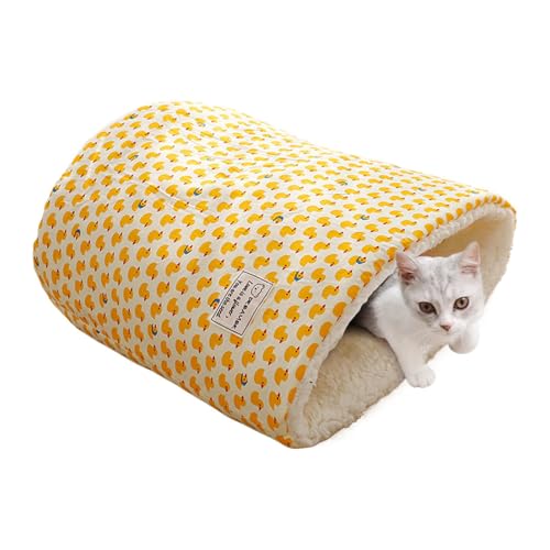 Iouyjiu Plush Cat Sleeping Nest, Insulated Pet Sleeping Bag, Soft Cat Sleeping Bag Bed, Round Barrel Shaped Cat Nest for Indoor, Outdoor Kitten Deep Sleep, Small Animal Nest (Small, Large) von Iouyjiu