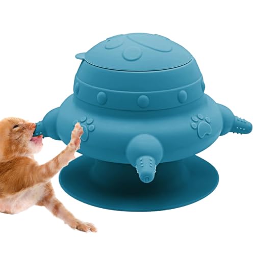 Iouyjiu Puppy Feeder Milk Bowl, einfache Verwendung für Hunde und Katzen, 4 Nipples Nursing Bottle, Silikon Puppy Nursing Station für Kitten, Puppies, Newborns Pets (Grau, Marineblau) von Iouyjiu