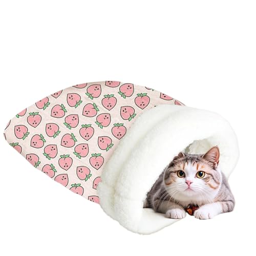 Iouyjiu Semi Enclosed Cat Bed, Soft Pet Sleeping Bag, Cat Sleeping Bag for Winter, Insulated Indoor Cat and Small Dog Bed 25.98x18.11x3.94 Inches for Cats, Kitten and Small Dogs von Iouyjiu