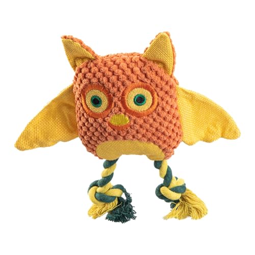 Iouyjiu Squeaky Owl Dog Toy, Tough Plush Puppy Chew Toy, Cute Interactive Plaything for Aggressive Chewers, Durable Pet Training and Teething Aid for Small and Medium Dogs, 1 Stück von Iouyjiu