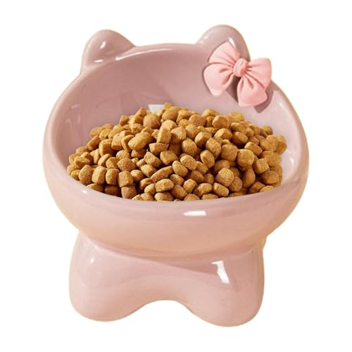 Keramik-Katzenschüssel, Tilted Pet Bowl, ergonomisch, geraute Katzendiste, rutschfeste Katzenschüssel mit einer 15-Grad-Drehung und ergonomischem Keramikmaterial für Katzen und kleine Hunde (1 Stück) von Iouyjiu