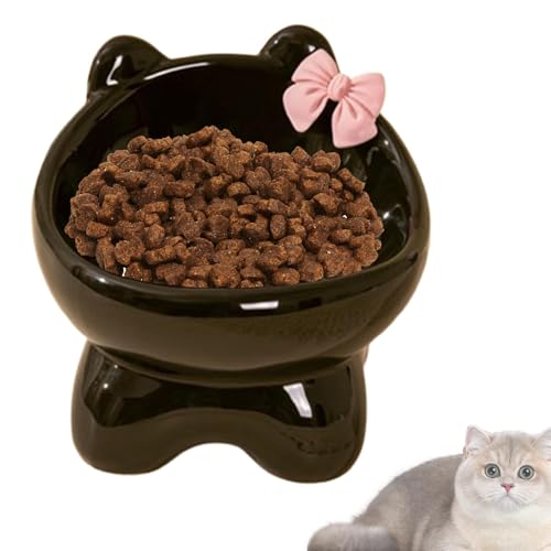 Keramik-Katzenschüssel, Tilted Pet Bowl, ergonomisch, geraute Katzendiste, rutschfeste Katzenschüssel mit einer 15-Grad-Drehung und ergonomischem Keramikmaterial für Katzen und kleine Hunde (1 Stück) von Iouyjiu