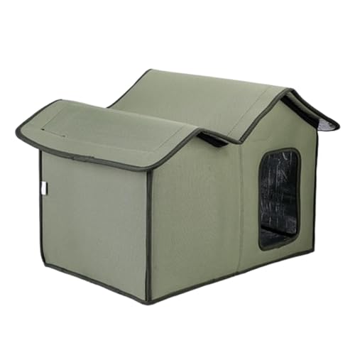 Large Insulated Feral Cat House with Waterproof Design | Weatherproof Pet Shelter Featuring Transparent Door | Washable Cat Hut for Feral Cats, Stray Cats, and Small Dogs von Iouyjiu