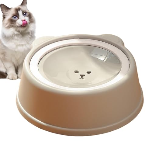 Spill-Proof Dog Water Bowl, Slow Drinking Feeder, No-Tip Pet Bowl, Non-Slip Base, Floating Disk Design for Dogs and Cats, for Home or -The-Go Hydration, 24 x 24 x 8,3 cm, Pink Gray von Iouyjiu