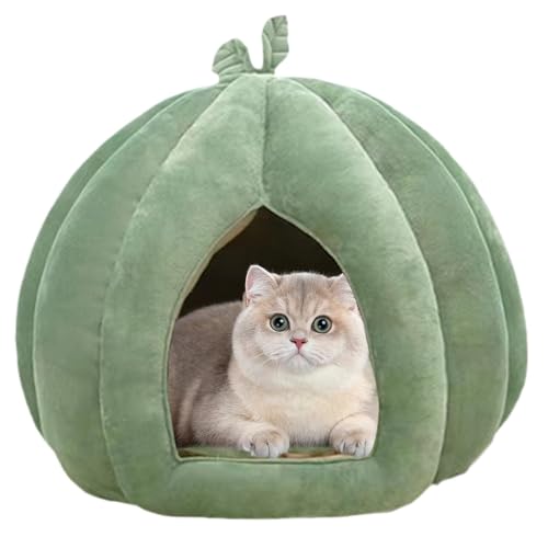 Thickened Pumpkin Cat Bed, Comfortable Cat Furniture for Winter, Decorative Warm Cat Hideouts, Warm Plush Cats Hideaways 17.72x17.72x15.75 for Kittens, Small Dogs (Small, Medium) von Iouyjiu