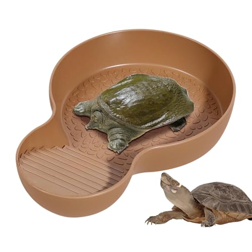 Tortoise Water Bowl, Turtle Bathing Pool, Snake Water Dish, Reptile Drinking Bowl with Stable and Anti Slip Design for Safe or Hygienic Hydration, 10.43x7.09x1.65 Inches von Iouyjiu