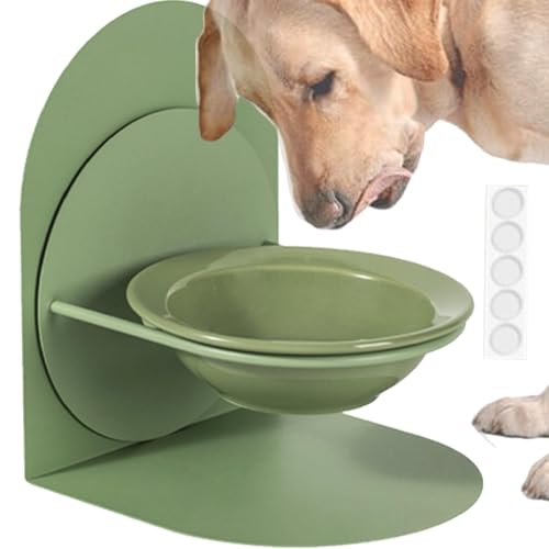 Wassernapf aus Keramik für Hunde, verstellbare Futterschüsseln, magnetische rutschfeste Halterung, multifunktionale Futterschale für Katzen und Hunde, 6,1 x 5,91 x 7,32 Zoll, für Katzen und Hunde ( Ve von Iouyjiu