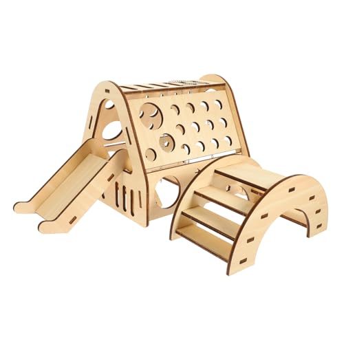 Ipetboom 1 Satz Hamster Holzhaus DIY zusammengebautes Spielzeug Kleintier Lebensraum Dekoration dekoratives Rattenhaus DIY-Brücke für Hamster Spielzeuge Spielset aus Holz Haustierzubehör von Ipetboom