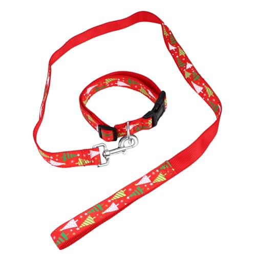 Ipetboom 1 Satz Kragen Kordelzug hundekette führen Welpengriff führen Haustier geschenkset Hundeleine mit Weihnachtshalsband Halsseil für Hunde Elch einstellen Halskette Gürtel Schal Nylon von Ipetboom