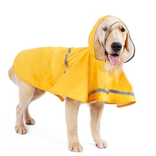 Ipetboom Hunde-Regenmantel Haustier-Regenjacke Wetterfest Reflektierend Und Bequem XL Gelb von Ipetboom