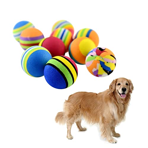 Ipetboom Hundespielzeug für Draußen 10 Stück Eva-hundespielzeug Kaubälle für Haustiere Tennisform Dellenreinigung Zahnfleischprävention von Ipetboom