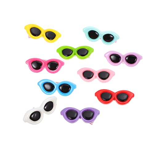 Ipetboom 10st Haustier Brille Haarnadel Miniatur-Sonnenbrille Haarspangen Für Shih Tzu Welpen Haarspange Zubehör Für Die Welpenpflege Sonnenbrille Haarspange Lieferungen Plastik Französisch von Ipetboom