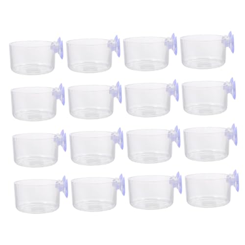 Ipetboom Aquarium Fütterung Tassen 16pcs Rot Fisch Lebensmittel Feeder für Süßwasser Aquarium Garnelen Feeder Köder Feeder von Ipetboom