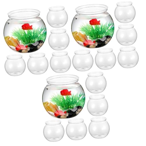 Ipetboom 18 Stück Rundes Aquarium Transparent Goldfischglas Fischschalen Für Betta-Fische Terrarienschale Fischvase Schüssel Tisch-Aquarium Betta-Aquarium Partygeschenkschale von Ipetboom