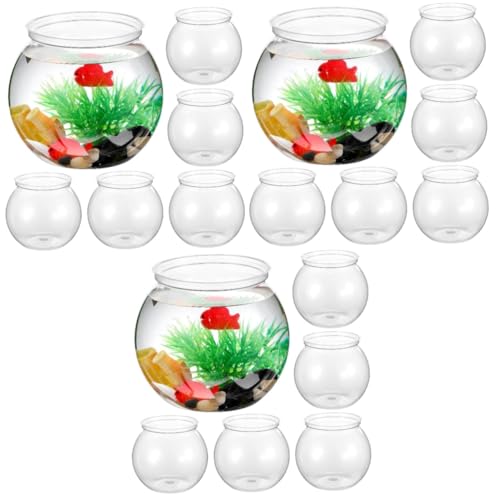 Ipetboom 18 Stück Runde Aquarium-Fischschalen Für Betta-Fische Betta-Tank-Fischschale Mit Rand Partygeschenk-Schale Fischschale Kleine Hydroponische Behälter Desktop-Aquarium von Ipetboom