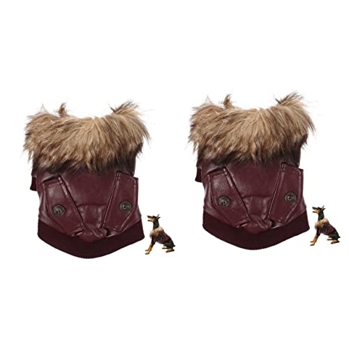 Ipetboom 2st Warme Hundejacke Warmes Welpenkostüm Winterkleidung Für Katzen Warmhaltende Hundebekleidung Winter Hundemantel Welpenkleid Welpenmantel Hundekleidung Pu Lederjacke Der Hund von Ipetboom