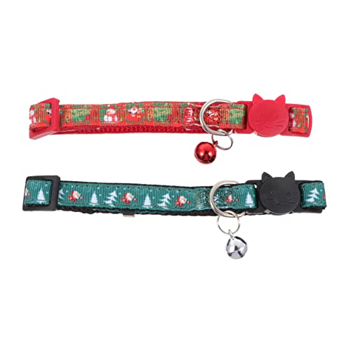 Ipetboom 2st Weihnachts Urlaub Katzenhalsband Weihnachtshalsbänder Für Hunde Feiertagskatzenzubehör Weihnachtshundehalsband Weihnachtskragen Halskette Die Katze Tuch von Ipetboom